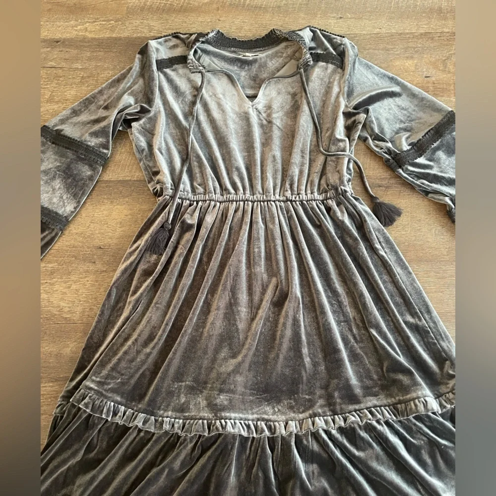 Whimsigoth Dark Velvet Kate and Sam Long Sleeve Dress Size L - Picture 4 of 4